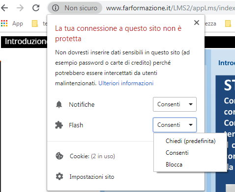 Abilitazione Flash Player